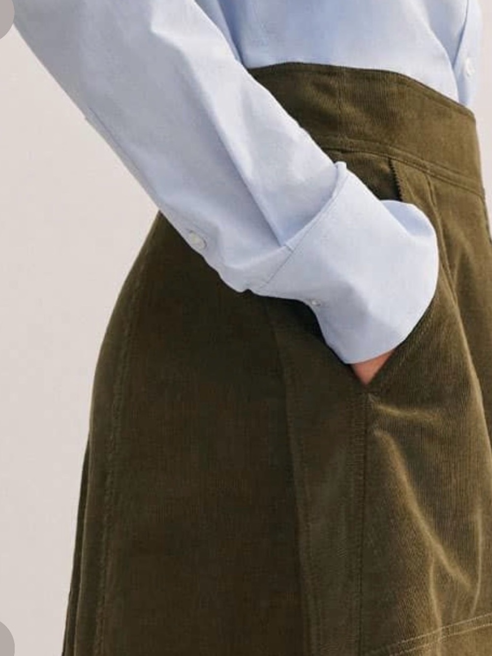 Joe Fresh Olive High-Waist Corduroy Skirt
